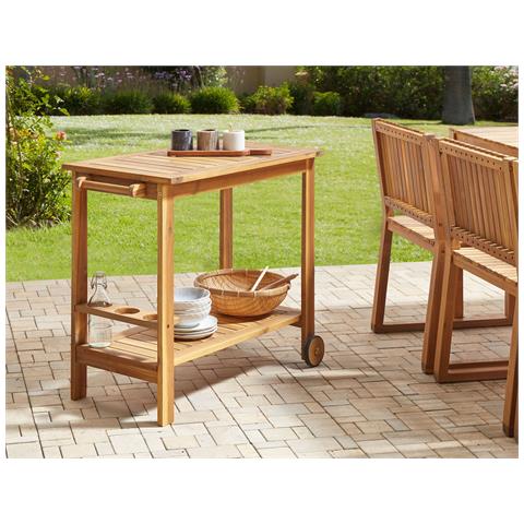 Tavolo Da Giardino Legno Massiccio Legno Chiaro Sassari Ii - Foto 1