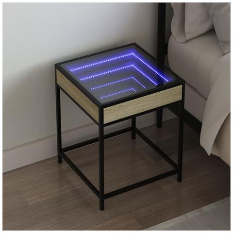 Comodino Con Led Infinity Rovere Sonoma 40x40x51 Cm - Foto 1