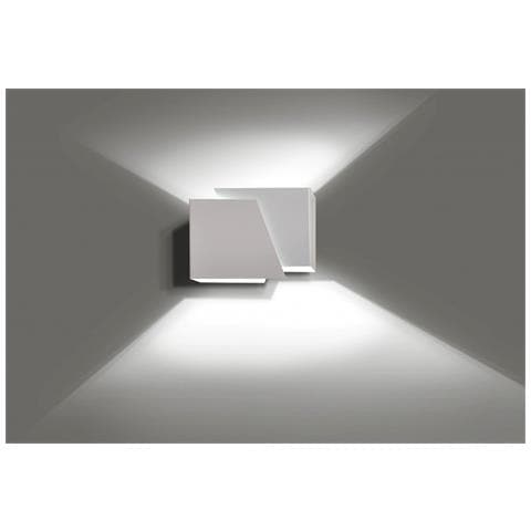 Applique Moderna 1 Luce Frost A Forma Geometrica In Acciaio Bianco - Foto 1