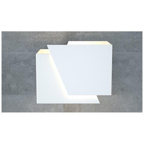 Applique Moderna 1 Luce Frost A Forma Geometrica In Acciaio Bianco - Foto 7
