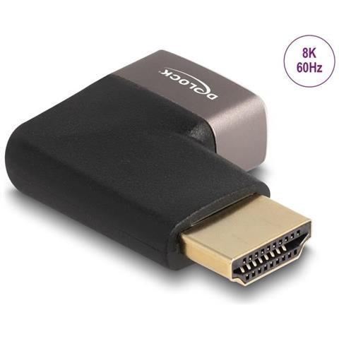 Adattatore Hdmi Maschio A Femmina Ad Angolo Retto Di 90ã‚â° 8k 60 Hz Grigio Metallo - Foto 1