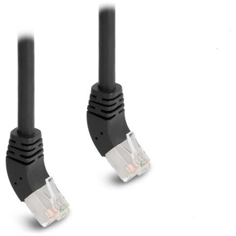 Cavo di rete RJ45 Cat. 6A S /FTP da 45° angolato verso l'alto 2 m nero - Foto 2