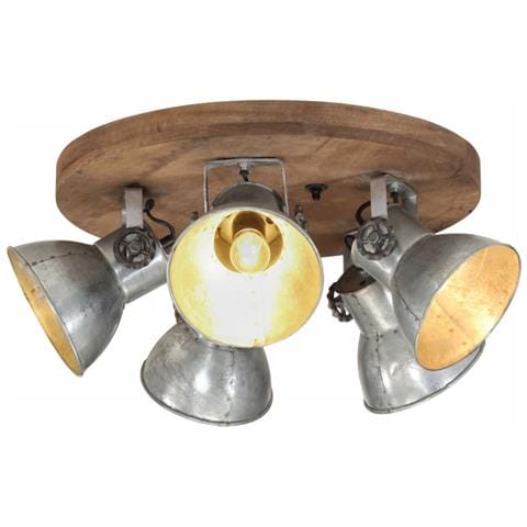 Lampada Da Soffitto 25 W Argento Vintage 50x50x25 Cm E27 - Foto 1