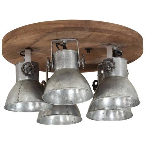 Lampada Da Soffitto 25 W Argento Vintage 50x50x25 Cm E27 - Foto 3