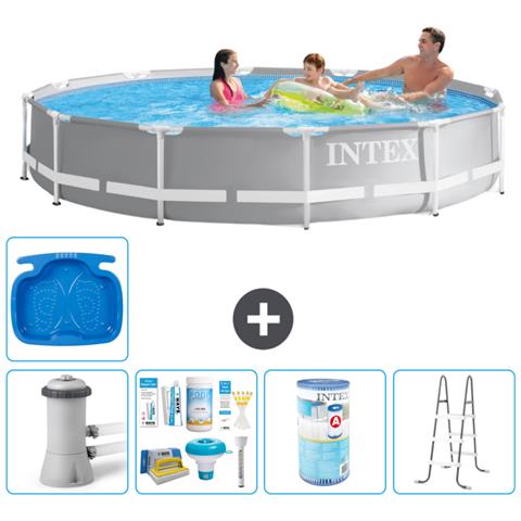 Piscina Fuori Terra - In Giro - 366x76 Cm - Grigio - Include Accessori Coordinati A2108 - Foto 1