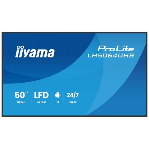 LH5564UHS-B1AG visualizzatore di messaggi Pannello piatto per segnaletica digitale 139,7 cm (55") Wi-Fi 500 cd /m² 4K Ultra HD Nero Android 24/7 - Foto 1
