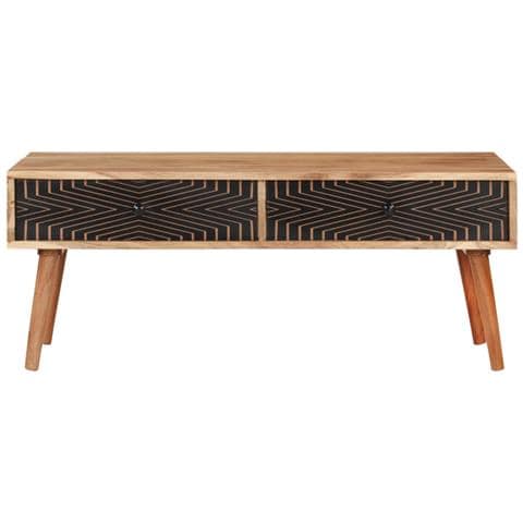 Lusso Casadino -  Tavolino Da Salotto 100x50x39 Cm In Legno Massello Di Acacia - Foto 1