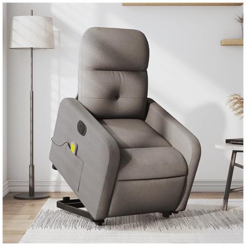 Lusso Casadino - Poltrona Alzapersona Massaggiante Elettrica Tortora In Tessuto - Foto 8