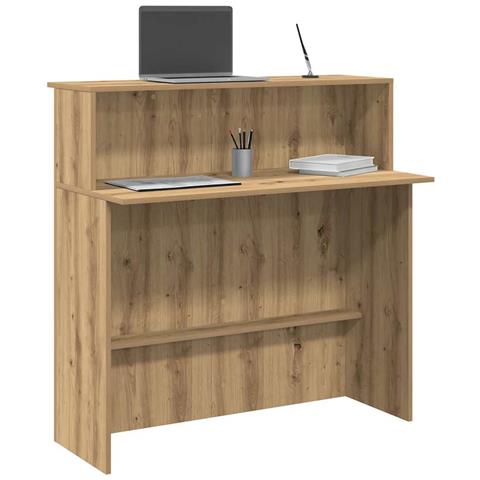 Banco Reception Rovere Artigianale 100x50x103,5cm in Truciolato - Foto 2