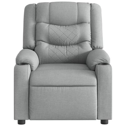 Poltrona Elettrica Reclinabile Grigio Chiaro in Tessuto - Foto 9