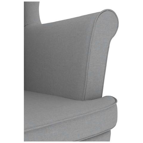 Poltrona con Poggiapiedi Grigio Chiaro in Tessuto - Foto 9