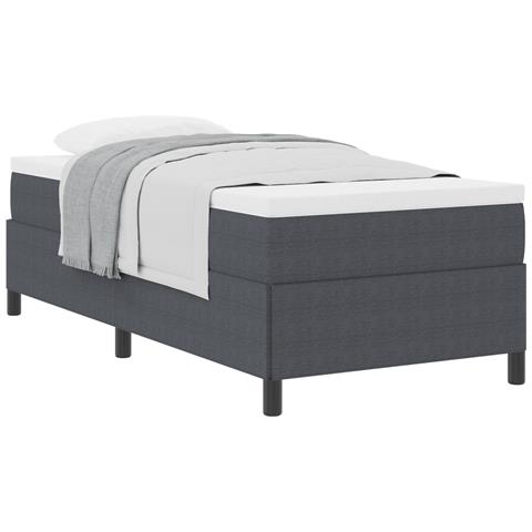 Letto a molle Grigio Scuro 90 x 190 cm Tessuto in Cords - Foto 1