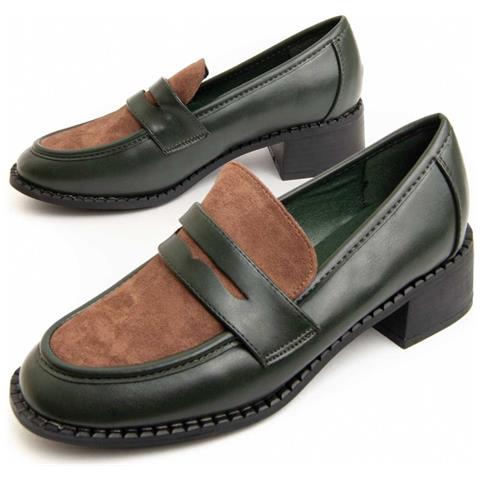 Montevita Mocassino Con Tacco Moccavita17 Verde . - Foto 1