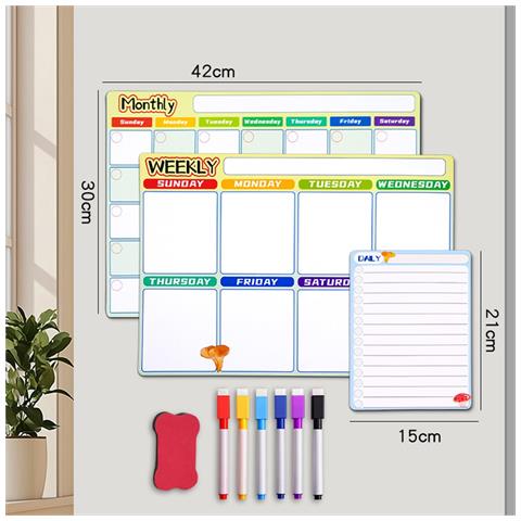 Lavagna Magnetica Da Frigorifero - Set Planner Settimanale Riutilizzabile - Foto 3