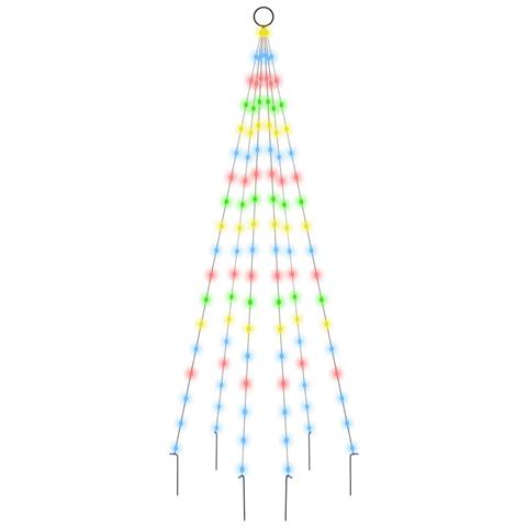 Lusso Casadino -  Albero Di Natale Pennone Colorato 108 Led 180 Cm - Foto 1