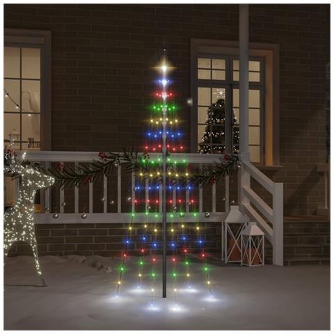 Lusso Casadino -  Albero Di Natale Pennone Colorato 108 Led 180 Cm - Foto 8