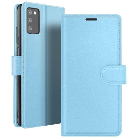 Custodia A Portafoglio Per Galaxy A02s / A03s Con Supporto E Linguetta Magnetica, Azzurro - Foto 1
