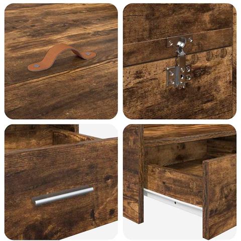 Struttura letto con contenitore Rovere fumo 180 x 200 cm - Foto 9