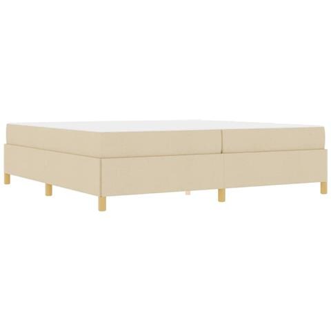 Letto a molle con materasso Bianco e crema 200 x 200 cm Tessuto - Foto 1