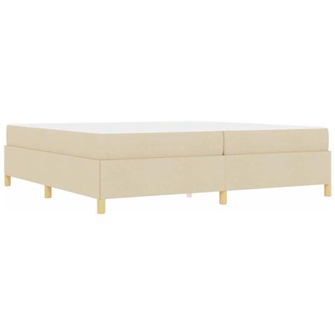 Letto a molle con materasso Bianco e crema 200 x 200 cm Tessuto - Foto 9