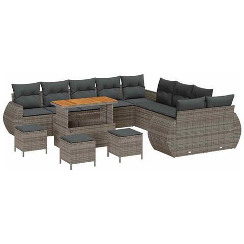Set Divano da Giardino 14 pcs Grigio 110 x 55 x 71 cm - Foto 1
