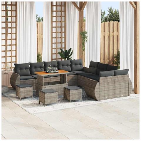 Set Divano da Giardino 14 pcs Grigio 110 x 55 x 71 cm - Foto 2