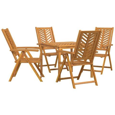Set da Pranzo per Giardino 5 pcs Marrone 90 x 90 x 74 cm - Foto 1