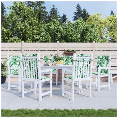 Cuscini per sedie Altro 6 pcs Motivo a foglia 100 x 50 x 3 cm - Foto 2