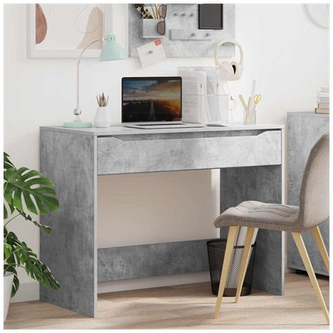 Scrivania Grigio cemento 100 x 50 x 78 cm Legno multistrato - Foto 2