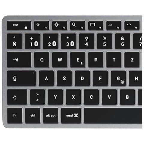 Tastiera Retroilluminata Spagnola Bluetooth Compatta Slim X1 Senza Tastierino Numerico, Grigio - Foto 2