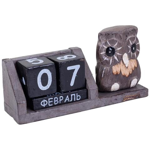 Calendario In Legno Marrone 13x4x6h - Foto 1