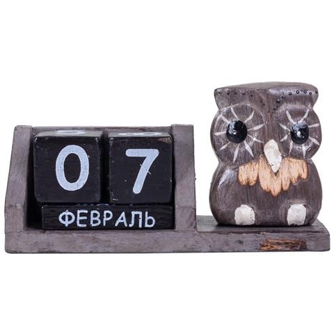 Calendario In Legno Marrone 13x4x6h - Foto 2