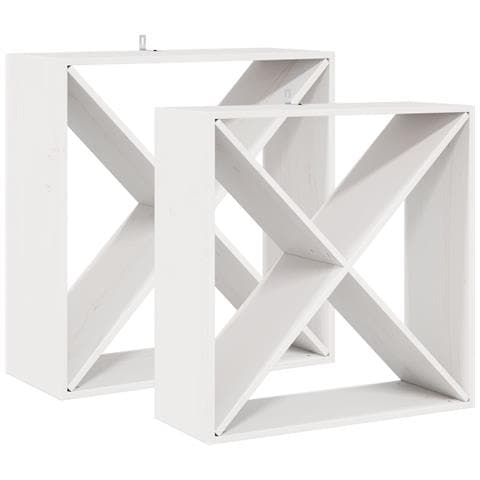 Portabottiglie 2 pcs Bianco 62 x 25 x 62 cm Pino massello - Foto 1