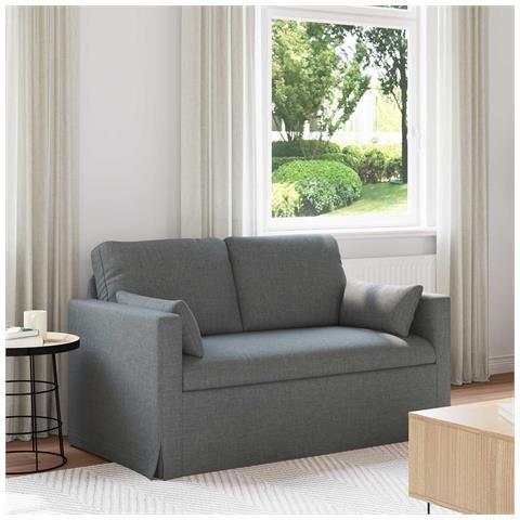 Divano Grigio scuro 139 x 78 x 80 cm Tessuto - Foto 2