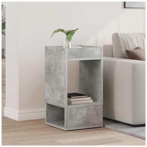 Tavolino Grigio cemento 30 x 30 x 56 cm Legno multistrato - Foto 2