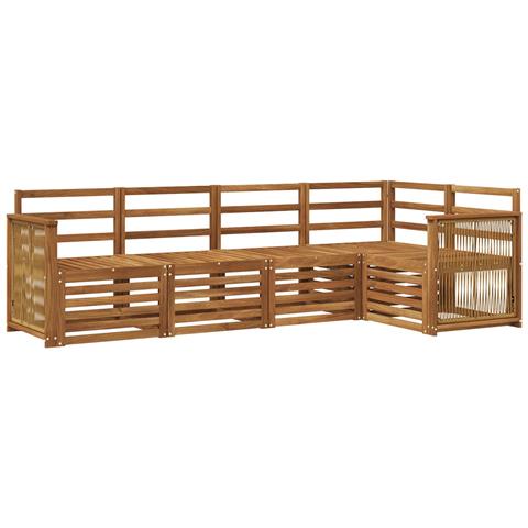 Set divano sezionale 4 pcs Naturale Legno di Acacia Massello - Foto 1