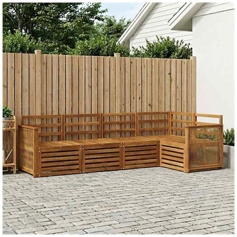 Set divano sezionale 4 pcs Naturale Legno di Acacia Massello - Foto 2
