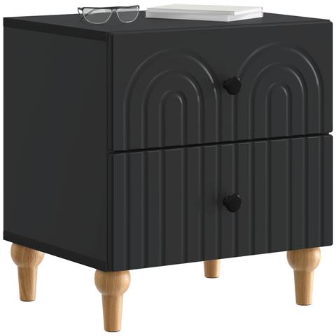 Armadio da Notte Nero 43 x 34,5 x 48 cm Legno ingegnerizzato - Foto 2