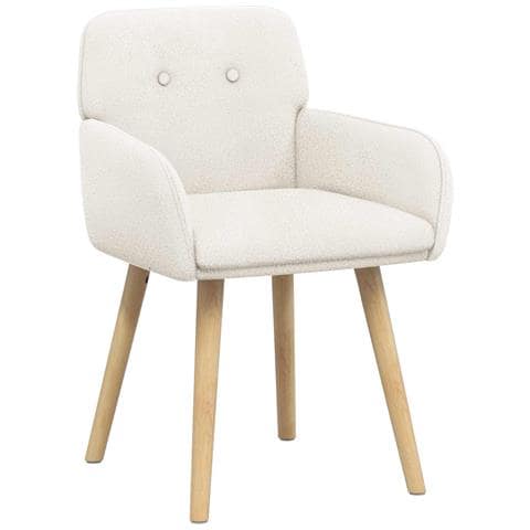 Sedie da pranzo 2 pcs Bouclé Crema 59 x 57 x 85 cm - Foto 1