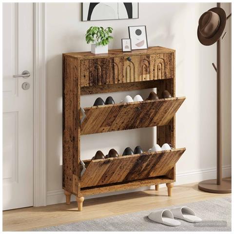 Mobile per scarpe ALKMAAR 78 x 24 x 103 cm Legno ingegnerizzato - Foto 2