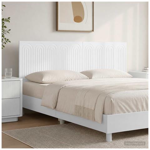 Testiera da Muro ALKMAAR Bianco Lucido Legno ingegnerizzato - Foto 2