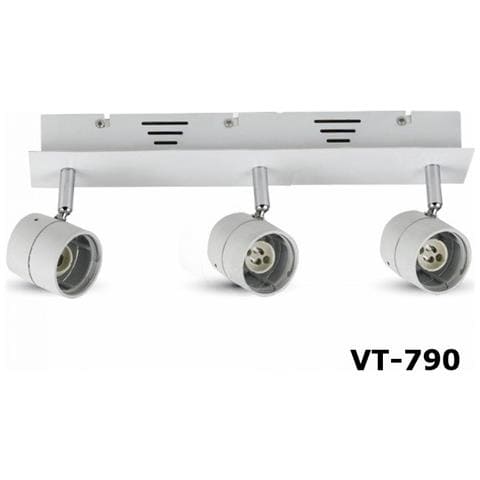 Porta Faretti Led Gu10 Incasso 3 Posti Orientabile 360°track Light Vt-790 3619 - Foto 1