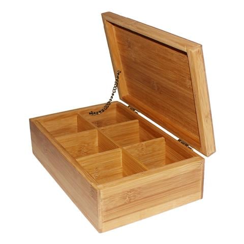 Box Porta Te' Thea Dolci Legno Di Bamboo 6 Posti Scatola Porta Oggetti Cucito - Foto 3