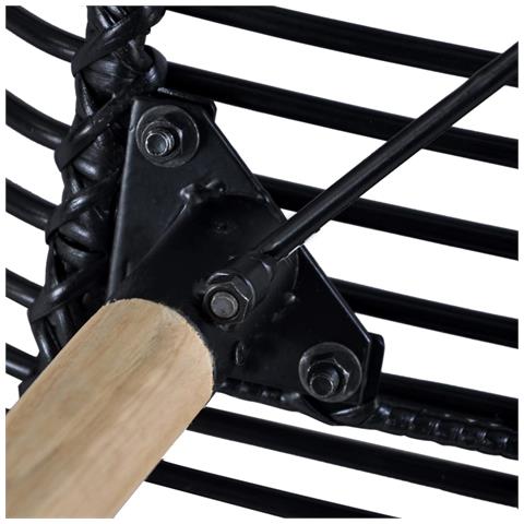Sedie da Pranzo 4 pz in Rattan Naturale Nero - Foto 2