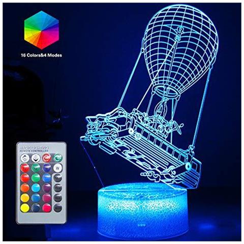 3d Luci Led Opera Luce Vision Effetto Notte Batttlebus Telecomando E 16 Colori Della Lampada Di Umore Hot Air Balloon Illuminazione Di Festa Di Compleanno Halloween Idee Regalo Decorazioni Per Ragazzi Fidanzati Teenager - Foto 1