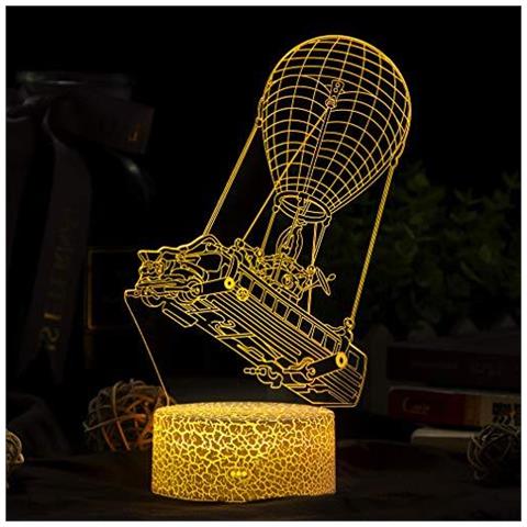 3d Luci Led Opera Luce Vision Effetto Notte Batttlebus Telecomando E 16 Colori Della Lampada Di Umore Hot Air Balloon Illuminazione Di Festa Di Compleanno Halloween Idee Regalo Decorazioni Per Ragazzi Fidanzati Teenager - Foto 4