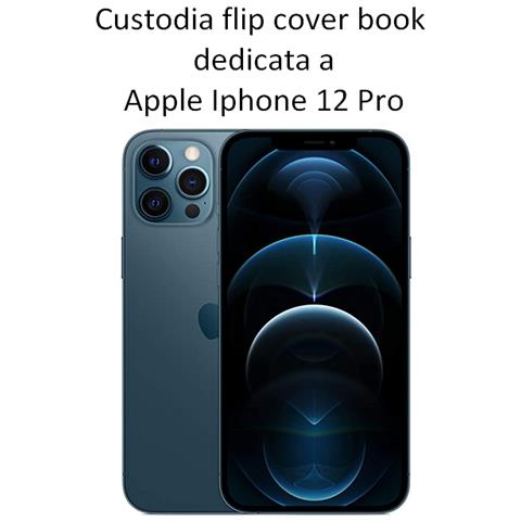 Maxy Custodia Book Orizzontale Silicone Case Per Apple Iphone 12 - 12 Pro Black-pink - Foto 2