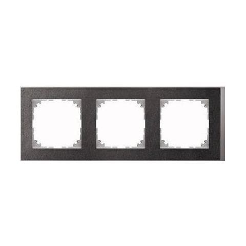 Meg4030-3669 Alluminio, Nero Placca Copripresa E Copri Interruttori - Foto 1