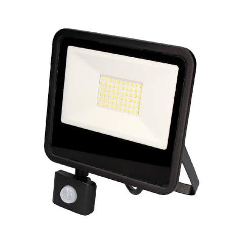 Led Proiettore A Led Con Rilevatore Di Movimento - 50w 4000 Lumen - 6400k- Nero - Foto 1