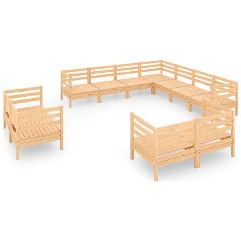Set Salotto da Giardino 11 pz in Legno Massello di Pino - Foto 1